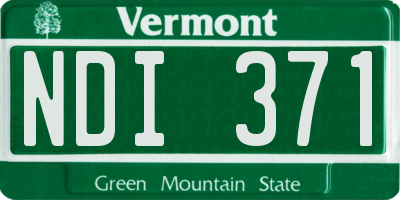 VT license plate NDI371