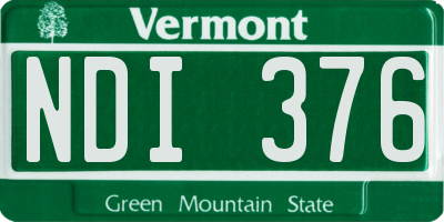 VT license plate NDI376