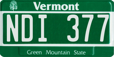 VT license plate NDI377