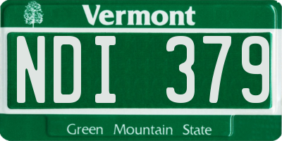 VT license plate NDI379