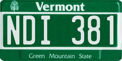 VT license plate NDI381