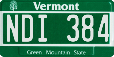 VT license plate NDI384
