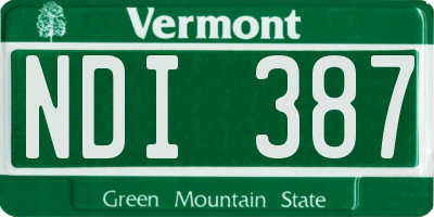 VT license plate NDI387