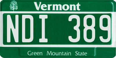 VT license plate NDI389