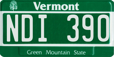 VT license plate NDI390