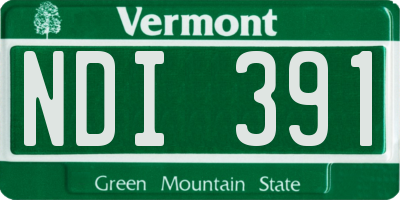 VT license plate NDI391
