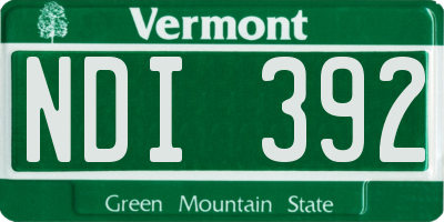VT license plate NDI392