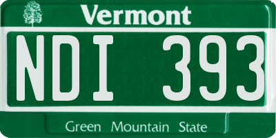 VT license plate NDI393