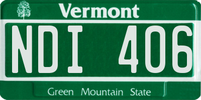 VT license plate NDI406