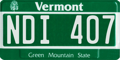 VT license plate NDI407
