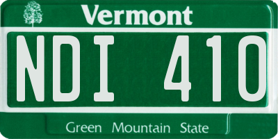 VT license plate NDI410