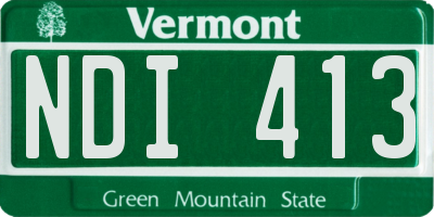 VT license plate NDI413