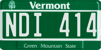 VT license plate NDI414