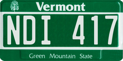 VT license plate NDI417