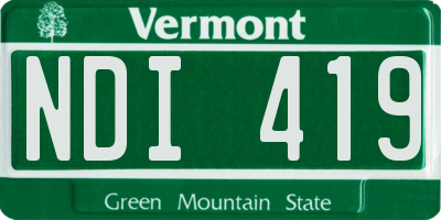 VT license plate NDI419