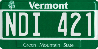 VT license plate NDI421