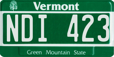 VT license plate NDI423