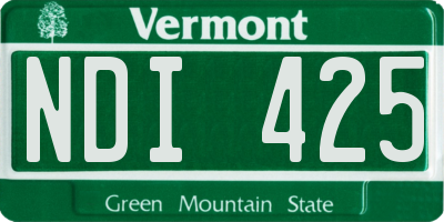 VT license plate NDI425