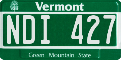 VT license plate NDI427