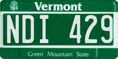 VT license plate NDI429