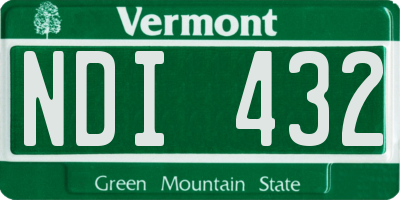 VT license plate NDI432