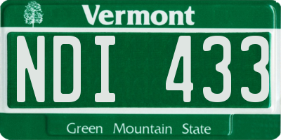 VT license plate NDI433