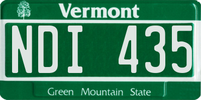 VT license plate NDI435