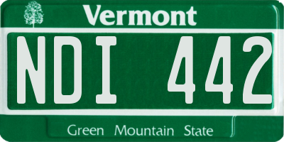 VT license plate NDI442