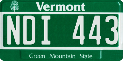 VT license plate NDI443
