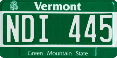 VT license plate NDI445