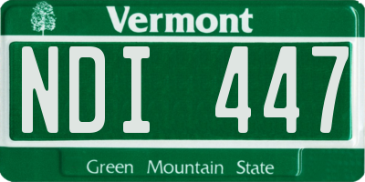 VT license plate NDI447