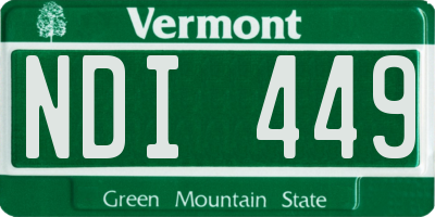 VT license plate NDI449