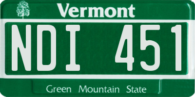 VT license plate NDI451