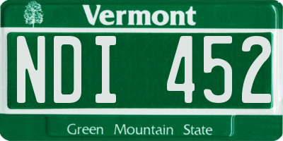 VT license plate NDI452