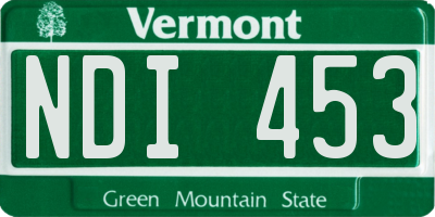 VT license plate NDI453