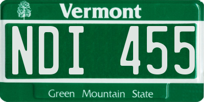 VT license plate NDI455
