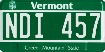 VT license plate NDI457