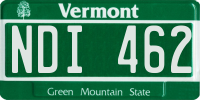 VT license plate NDI462