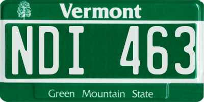 VT license plate NDI463