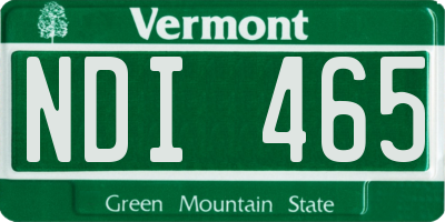 VT license plate NDI465