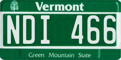 VT license plate NDI466