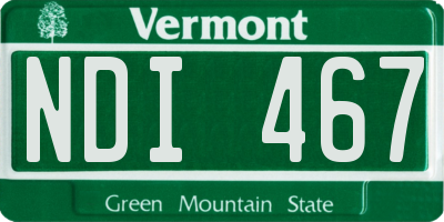 VT license plate NDI467