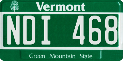 VT license plate NDI468