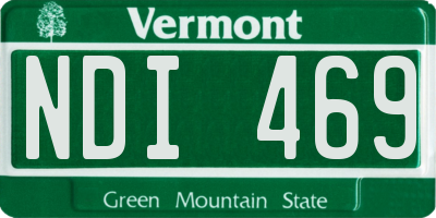 VT license plate NDI469