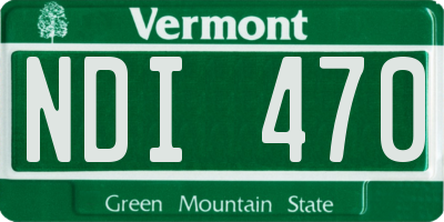 VT license plate NDI470