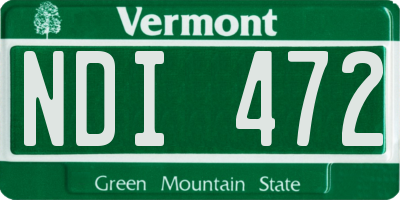 VT license plate NDI472