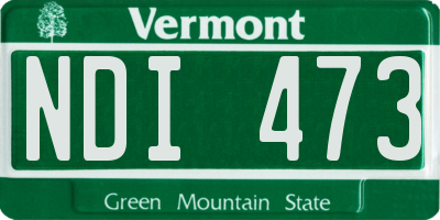 VT license plate NDI473