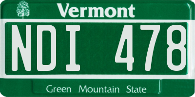 VT license plate NDI478