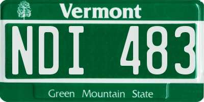 VT license plate NDI483