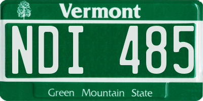VT license plate NDI485
